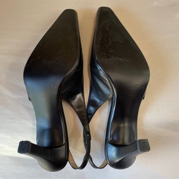 Unisa Adonis black leather slingback heels size 6 - Picture 4 of 6
